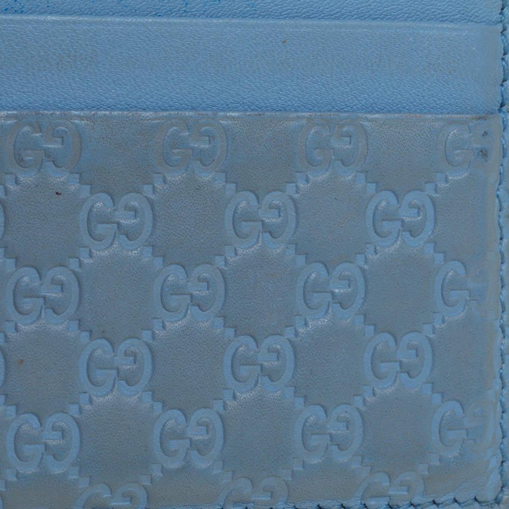 Gucci Blue Microguccissima Leather Card Holder 1