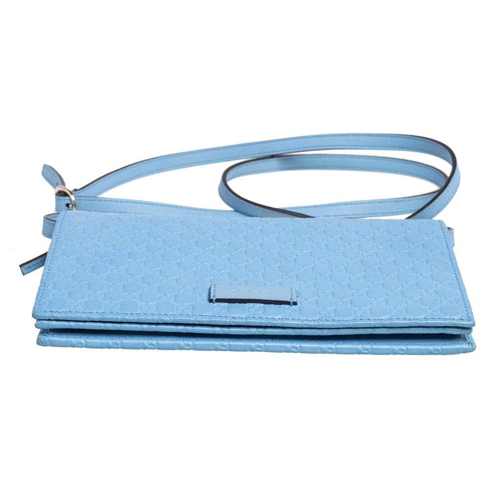 Gucci Blue Microguccissima Leather Flap Crossbody Bag 5