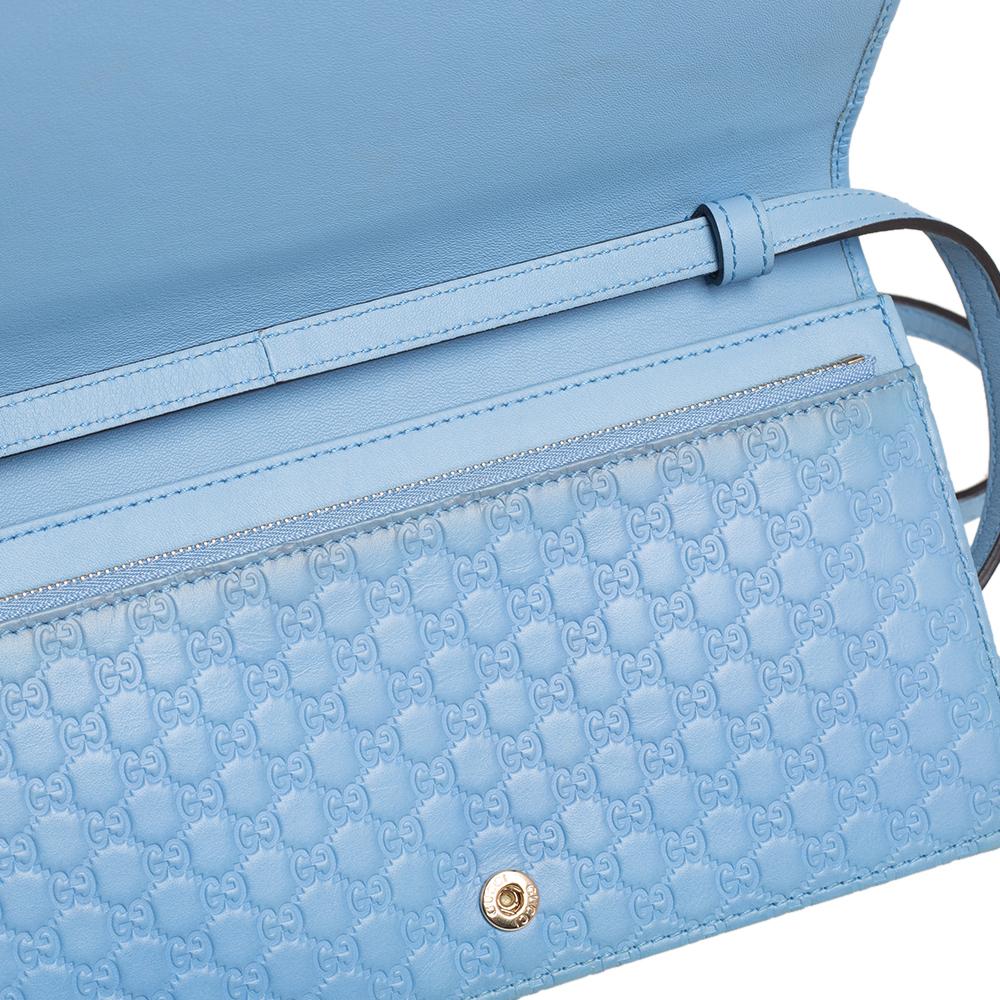 Gucci Blue Microguccissima Leather Flap Crossbody Bag 2