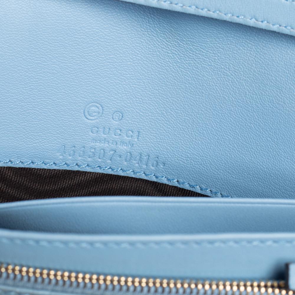 Gucci Blue Microguccissima Leather Flap Crossbody Bag 4