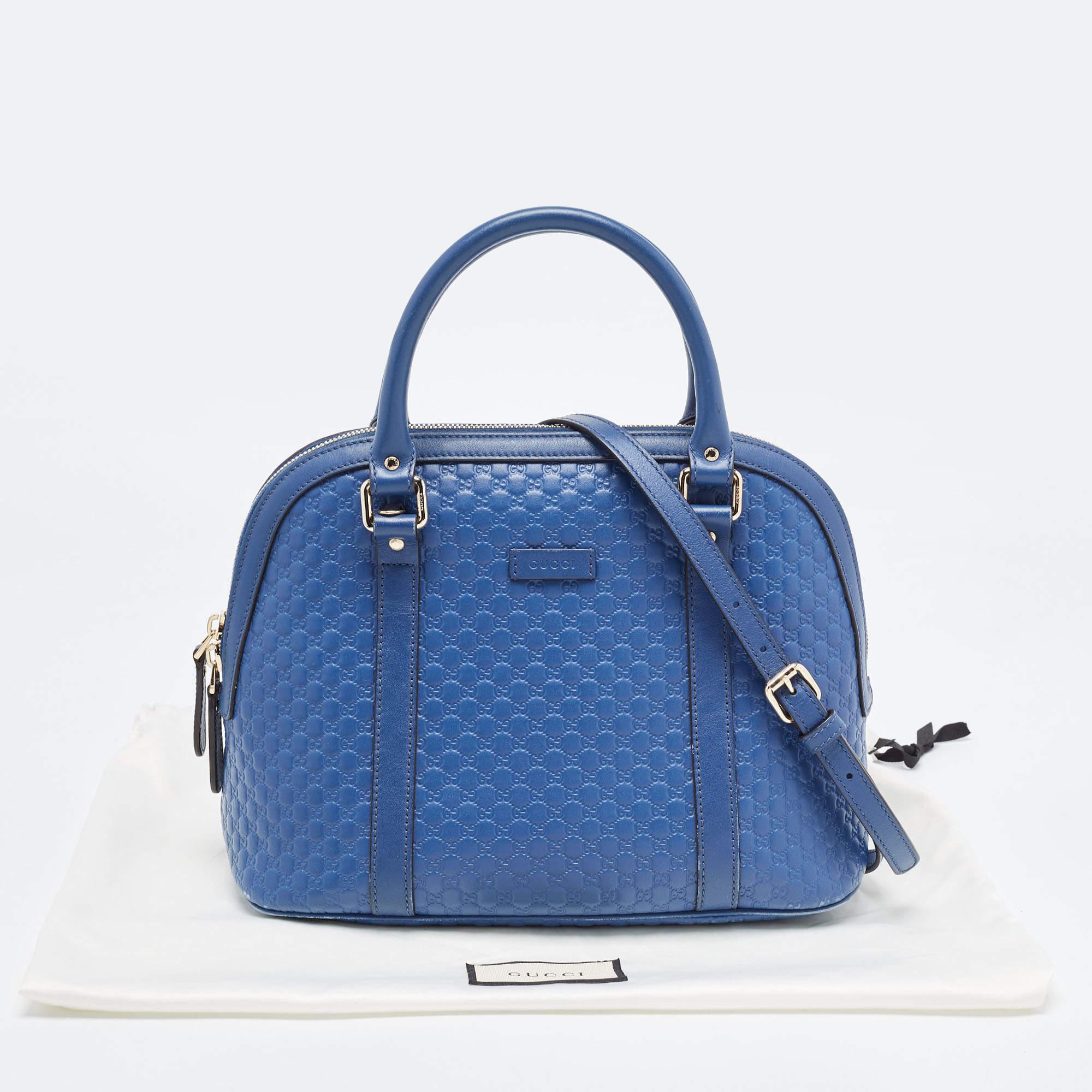 Gucci Blue Microguccissima Leather Medium Dome Bag 13