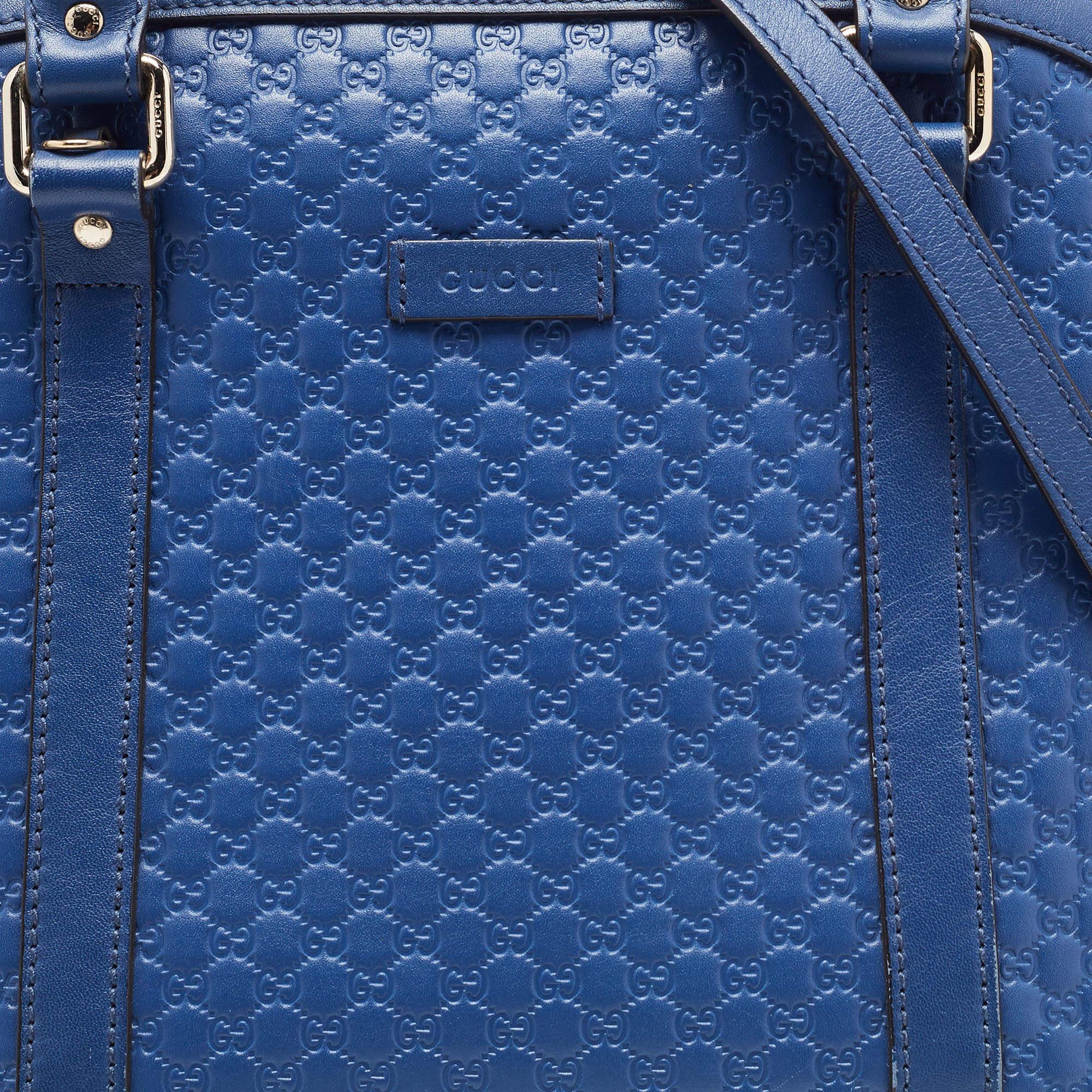 Women's Gucci Blue Microguccissima Leather Medium Dome Bag
