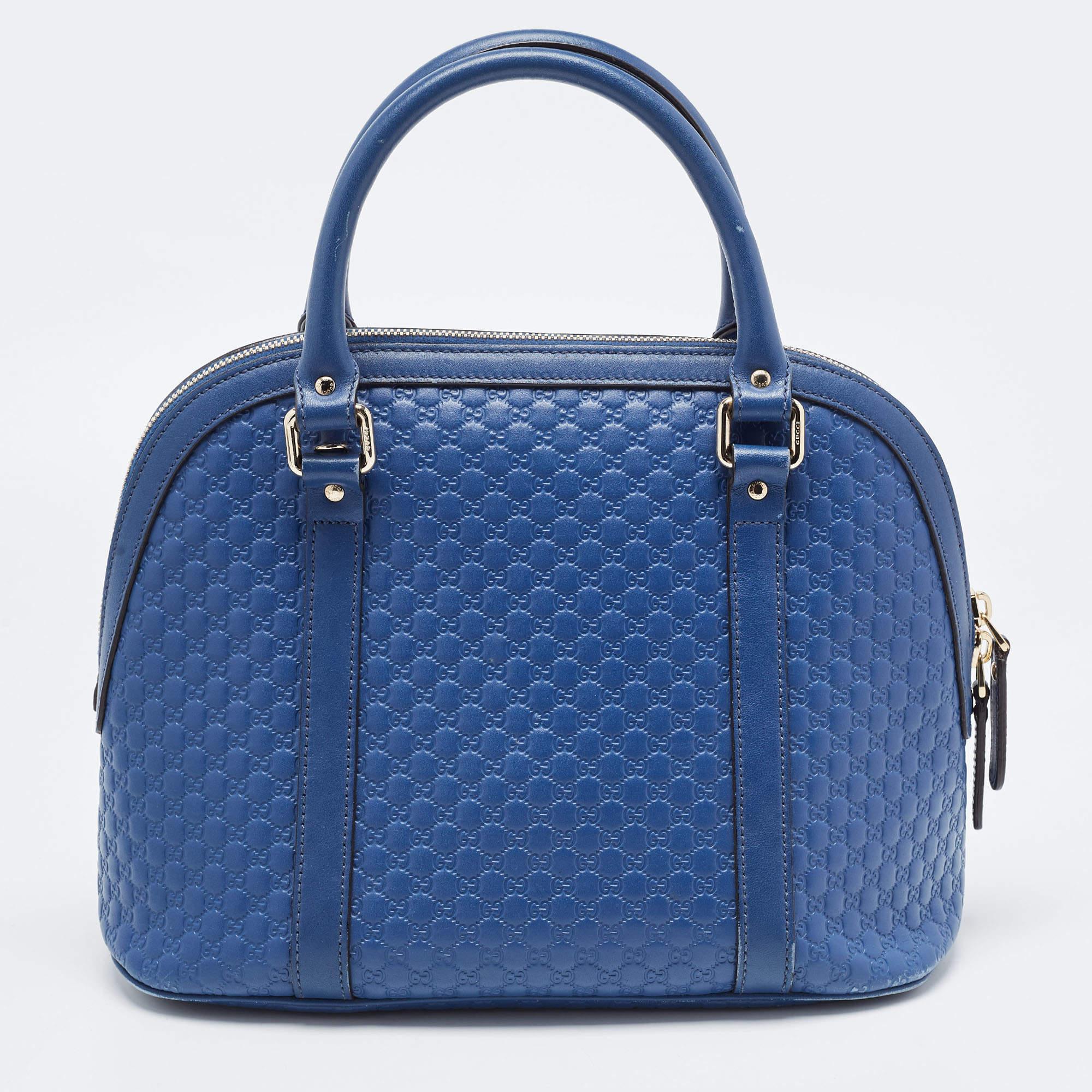 Gucci Blue Microguccissima Leather Medium Dome Bag 4