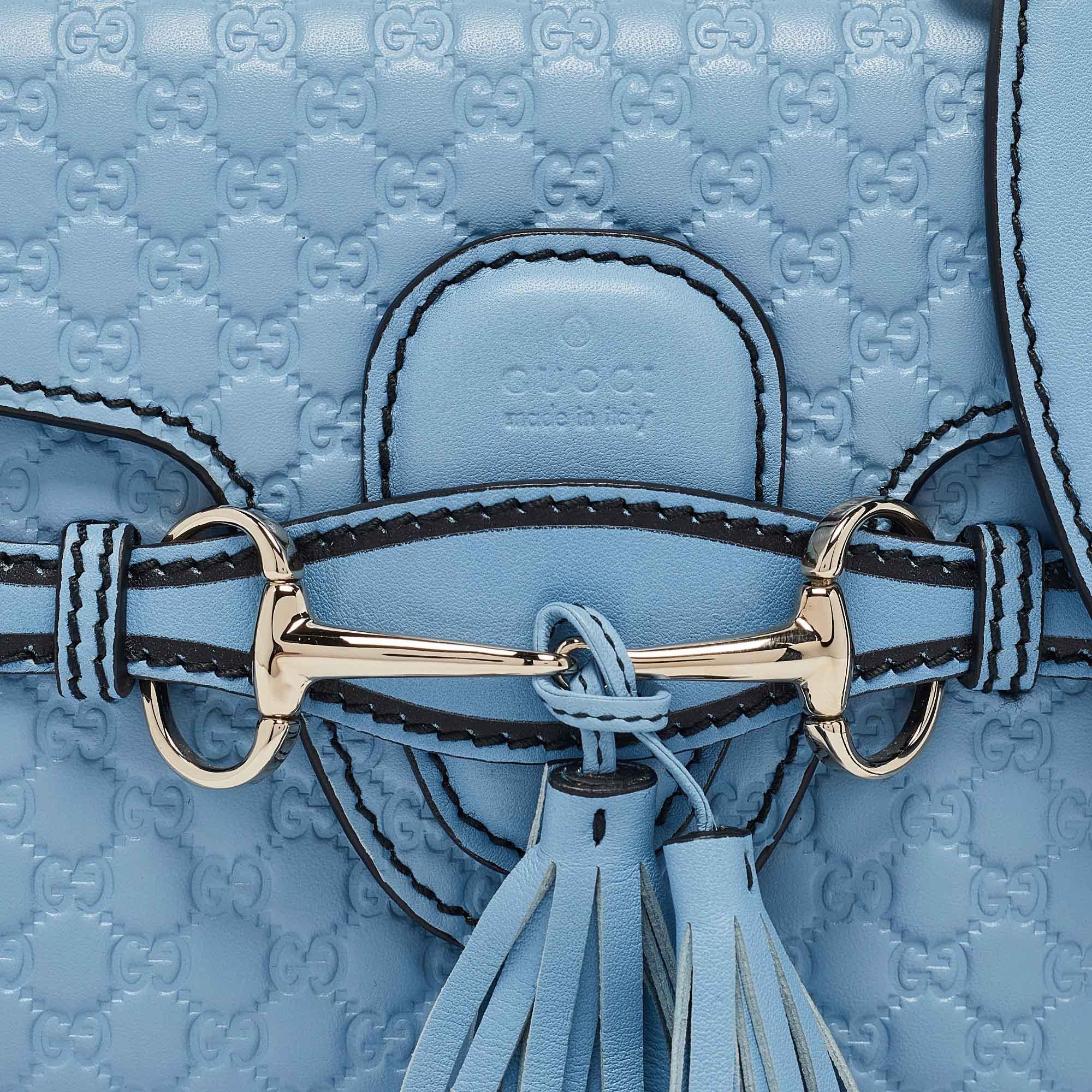 Gucci Blue Microguccissima Leather Mini Emily Chain Crossbody Bag 1
