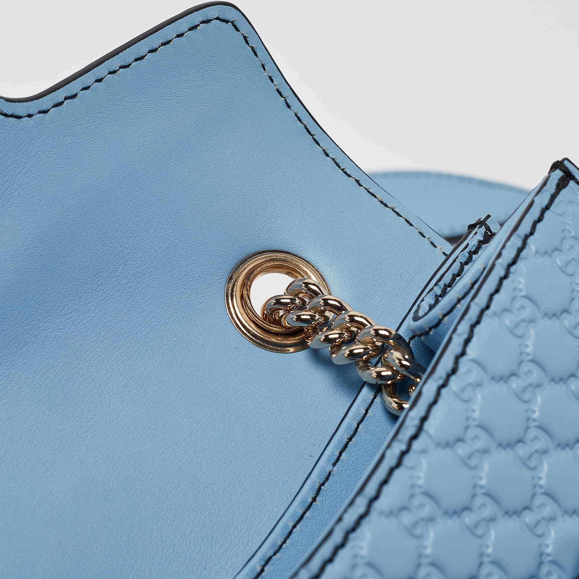 Gucci Blue Microguccissima Leather Mini Emily Chain Crossbody Bag 2
