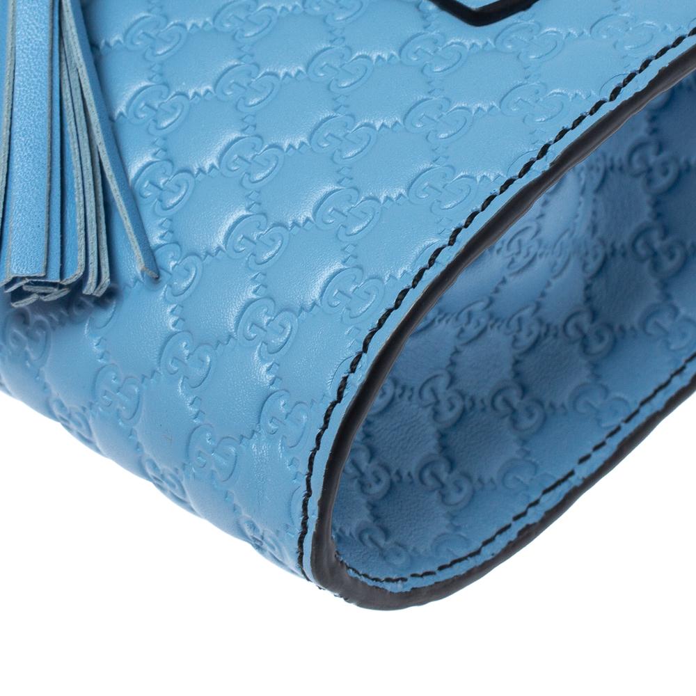 Gucci Blue Microguccissima Leather Mini Emily Chain Shoulder Bag 5