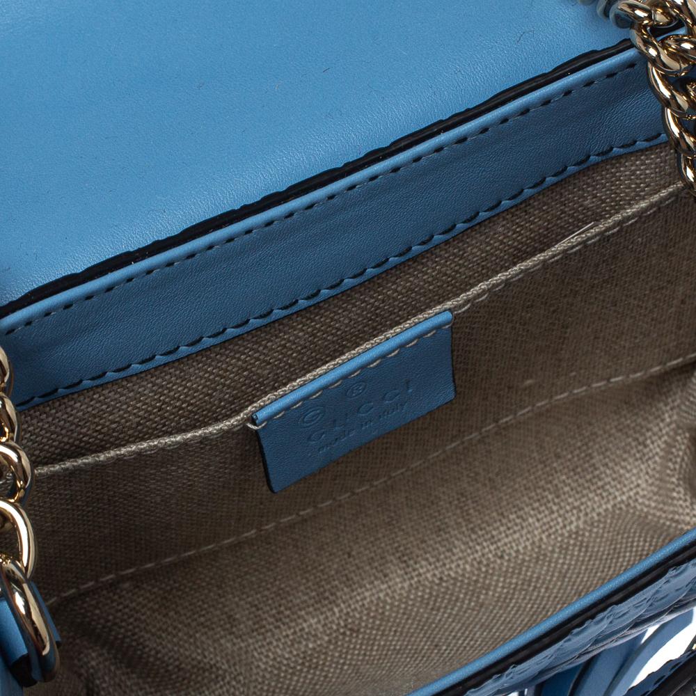 Gucci Blue Microguccissima Leather Mini Emily Chain Shoulder Bag 6