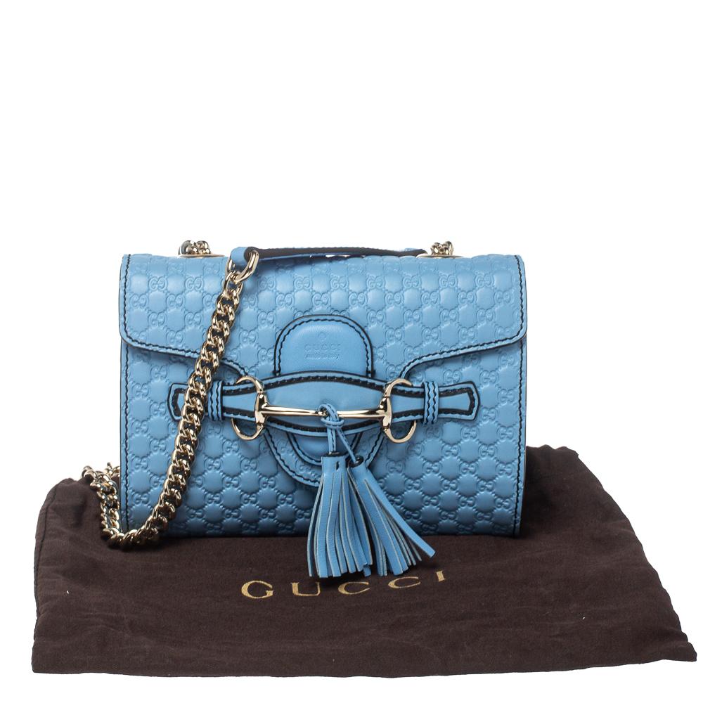 Gucci Blue Microguccissima Leather Mini Emily Chain Shoulder Bag 7