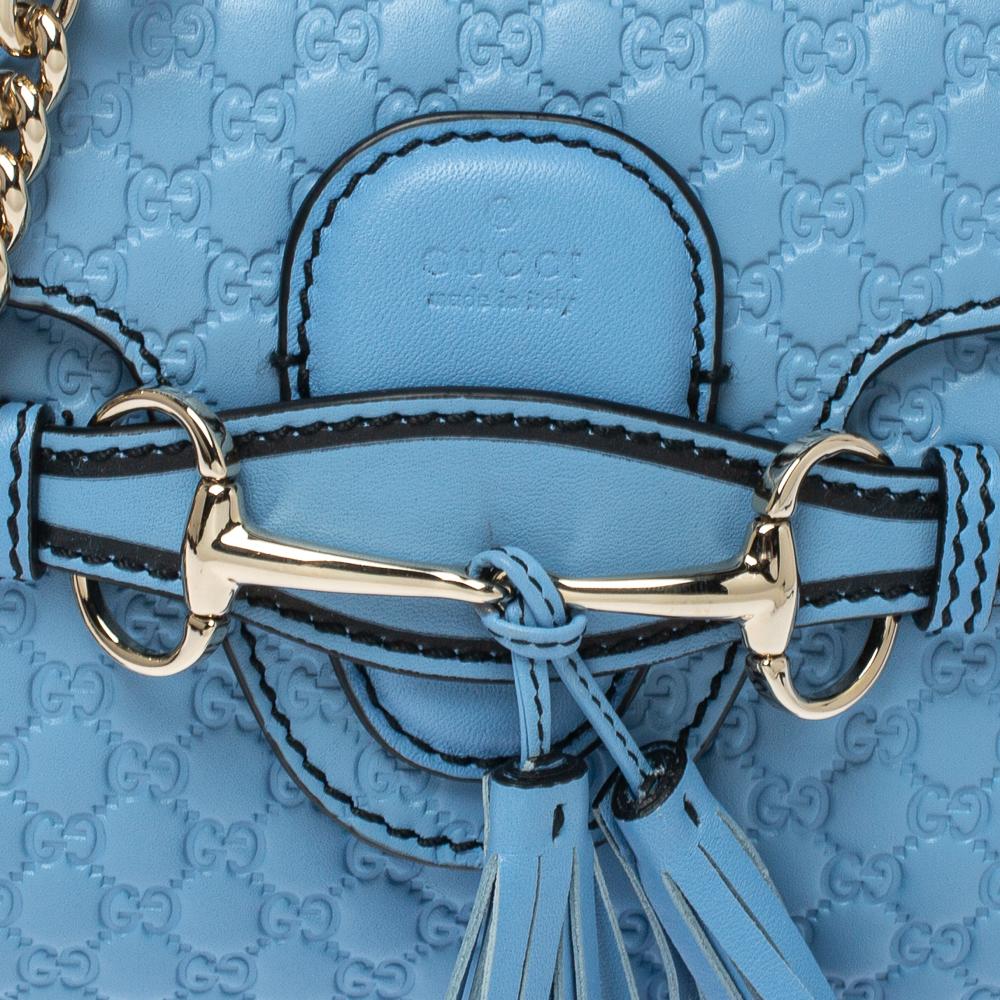 Gucci Blue Microguccissima Leather Mini Emily Chain Shoulder Bag 3