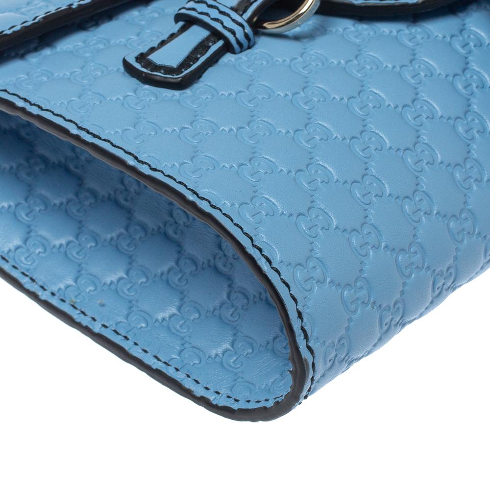 Gucci Blue Microguccissima Leather Mini Emily Chain Shoulder Bag 4
