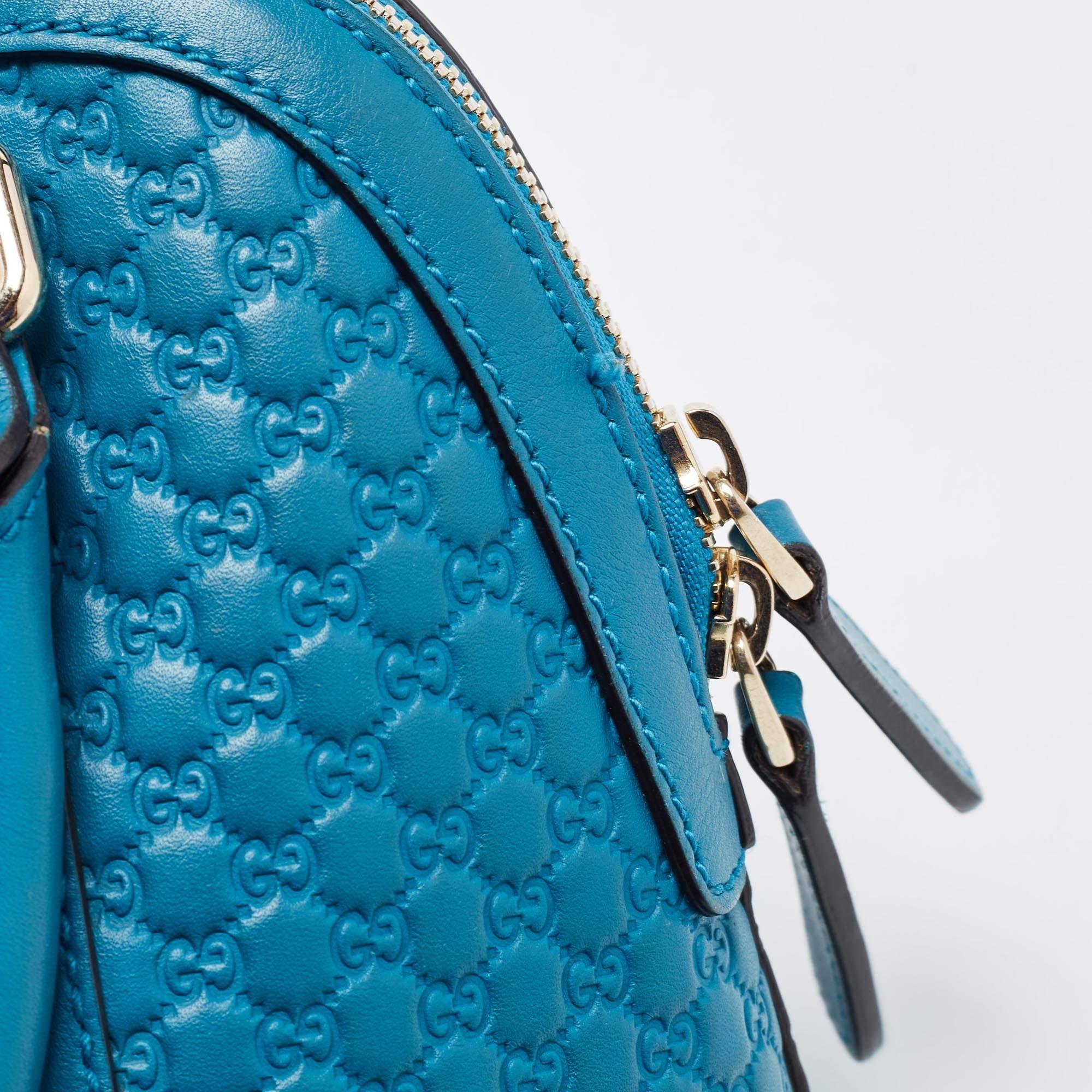 Gucci Blue Microguccissima Leather Mini Nice Dome Bag For Sale 6