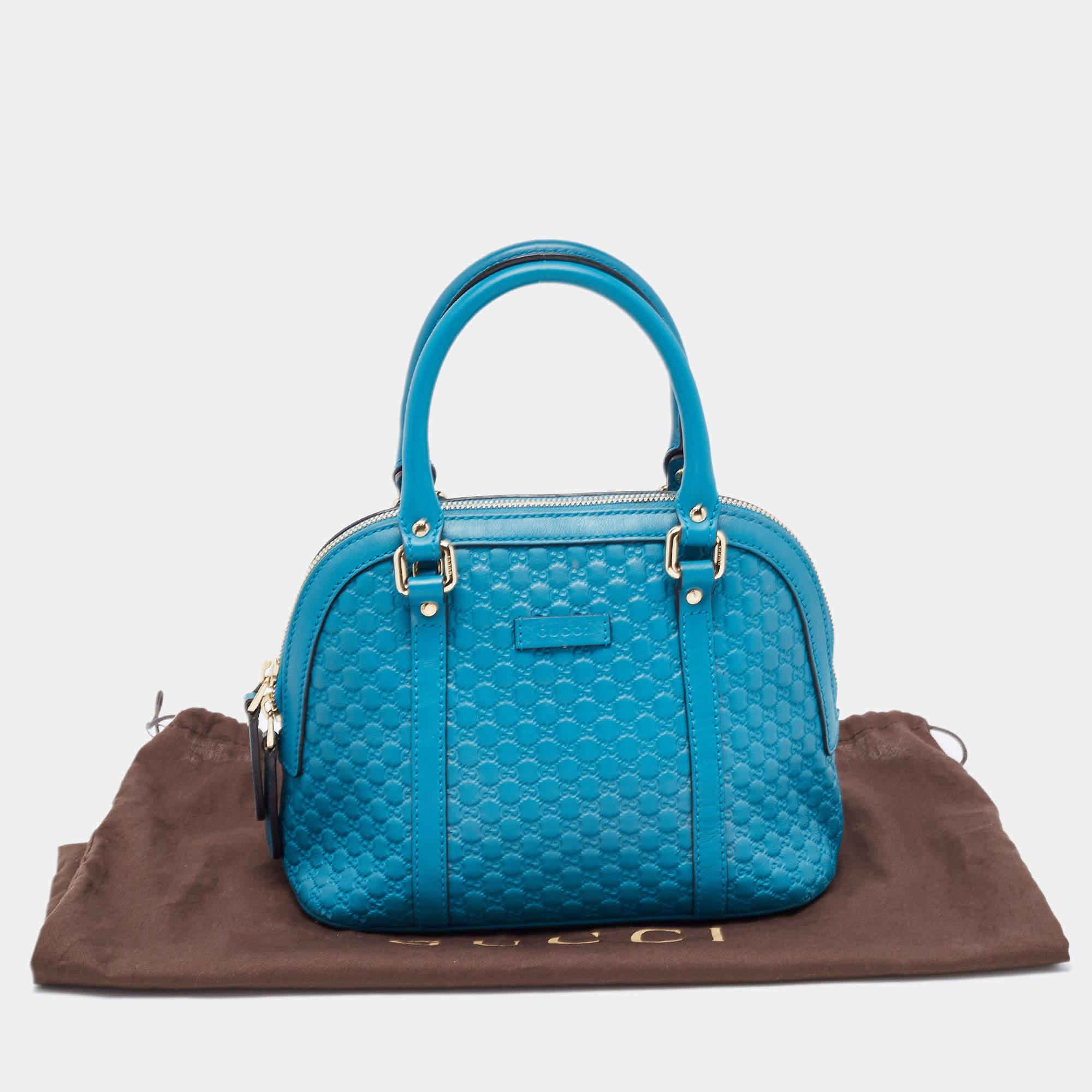 Gucci Blue Microguccissima Leather Mini Nice Dome Bag For Sale 13