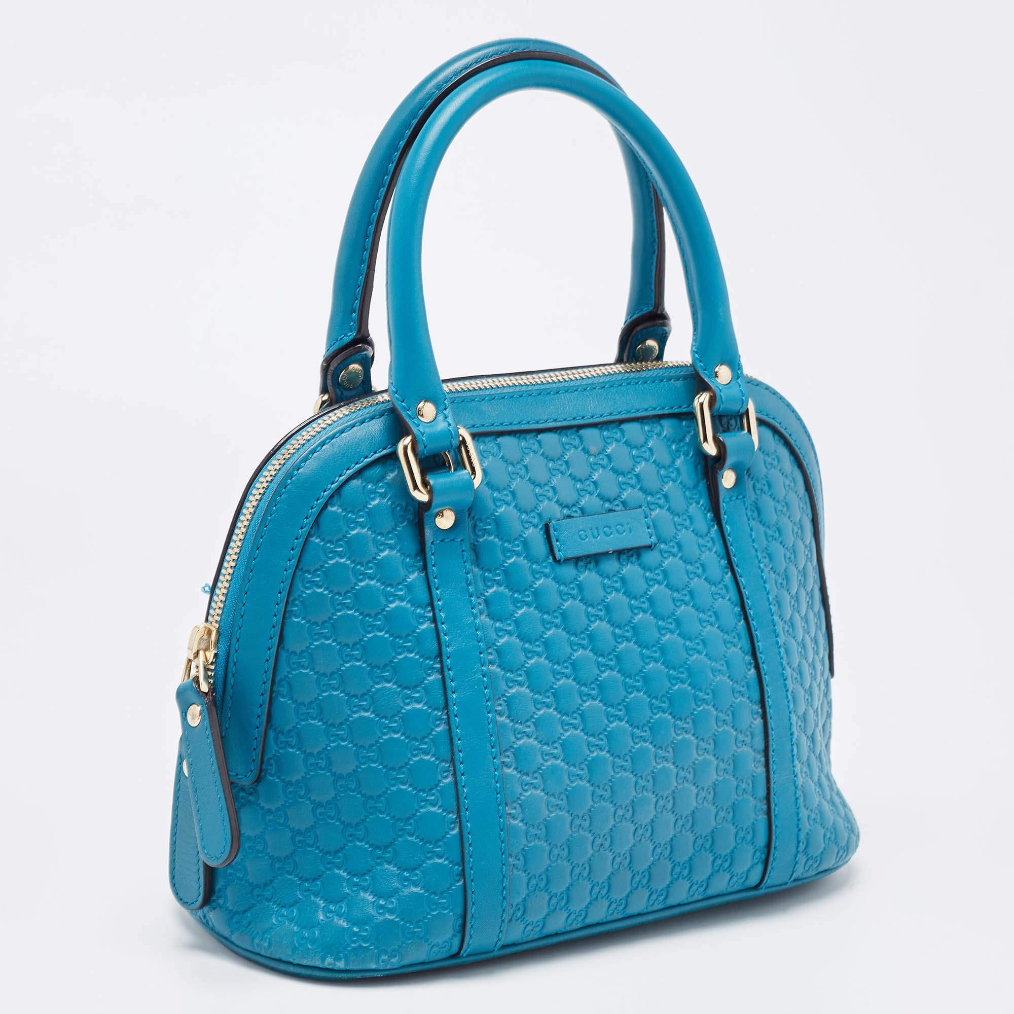 Women's Gucci Blue Microguccissima Leather Mini Nice Dome Bag For Sale
