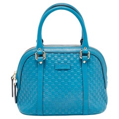 Gucci Blau Microguccissima Leder Mini Nice Dome Tasche