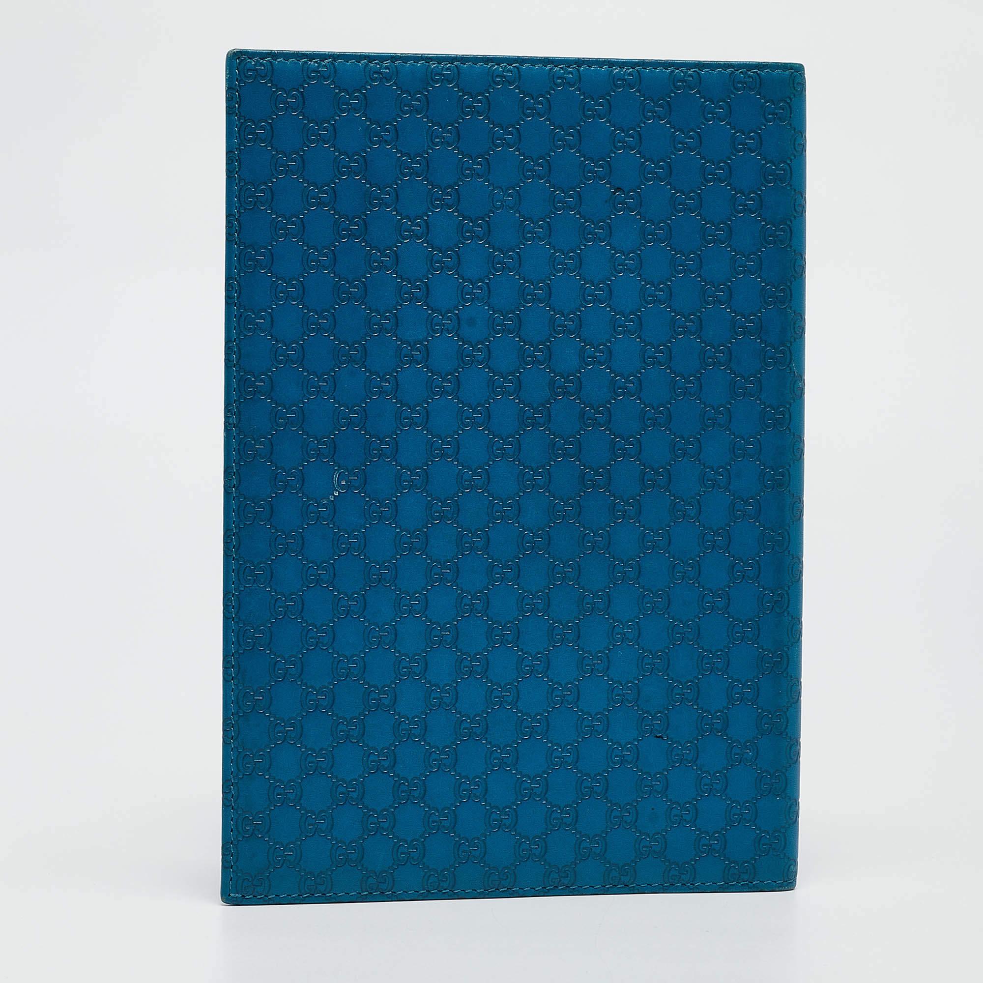 Women's Gucci Blue Microguccissima Leather Notebook Agenda Cover