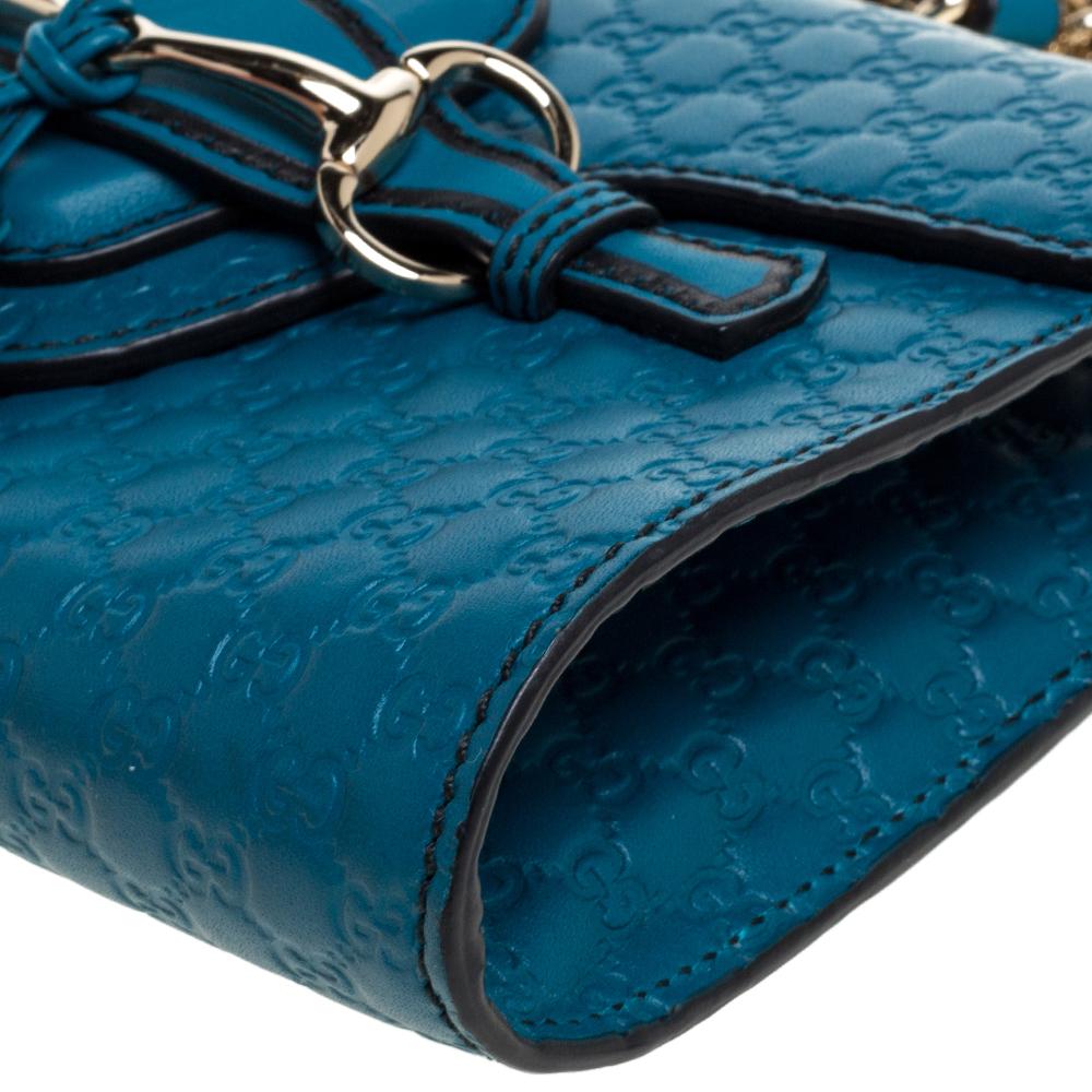 Gucci Blue Mircoguccissima Leather Mini Emily Chain Shoulder Bag 3