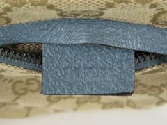 Gucci Blue Monogram Gg Fanny Pack Waist Pouch Belt 869510 Brown Coated Canvas Cr