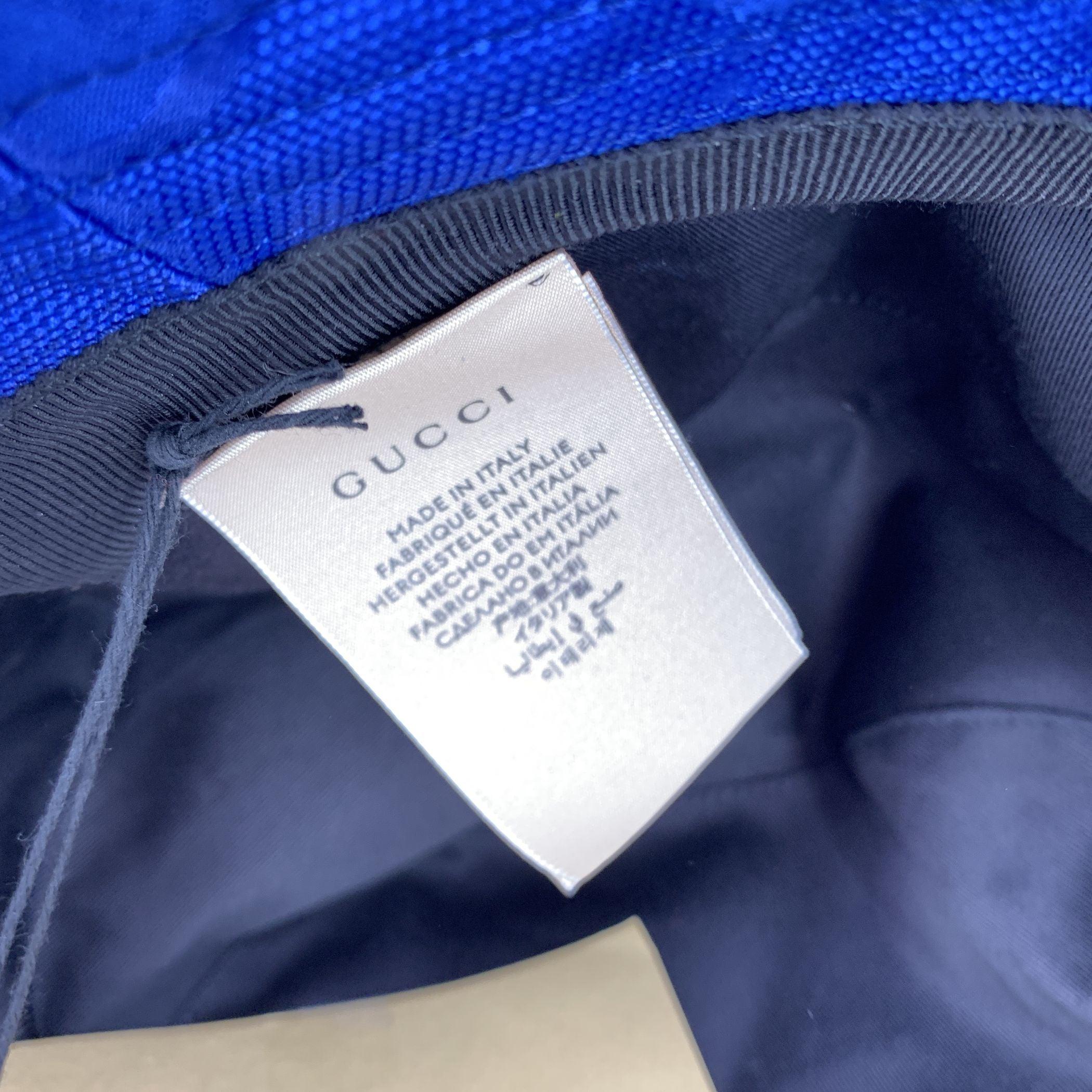 Gucci Blu Monogram Nylon Off The Grid Unisex Bucket Hat Taglia M. I. in vendita 1