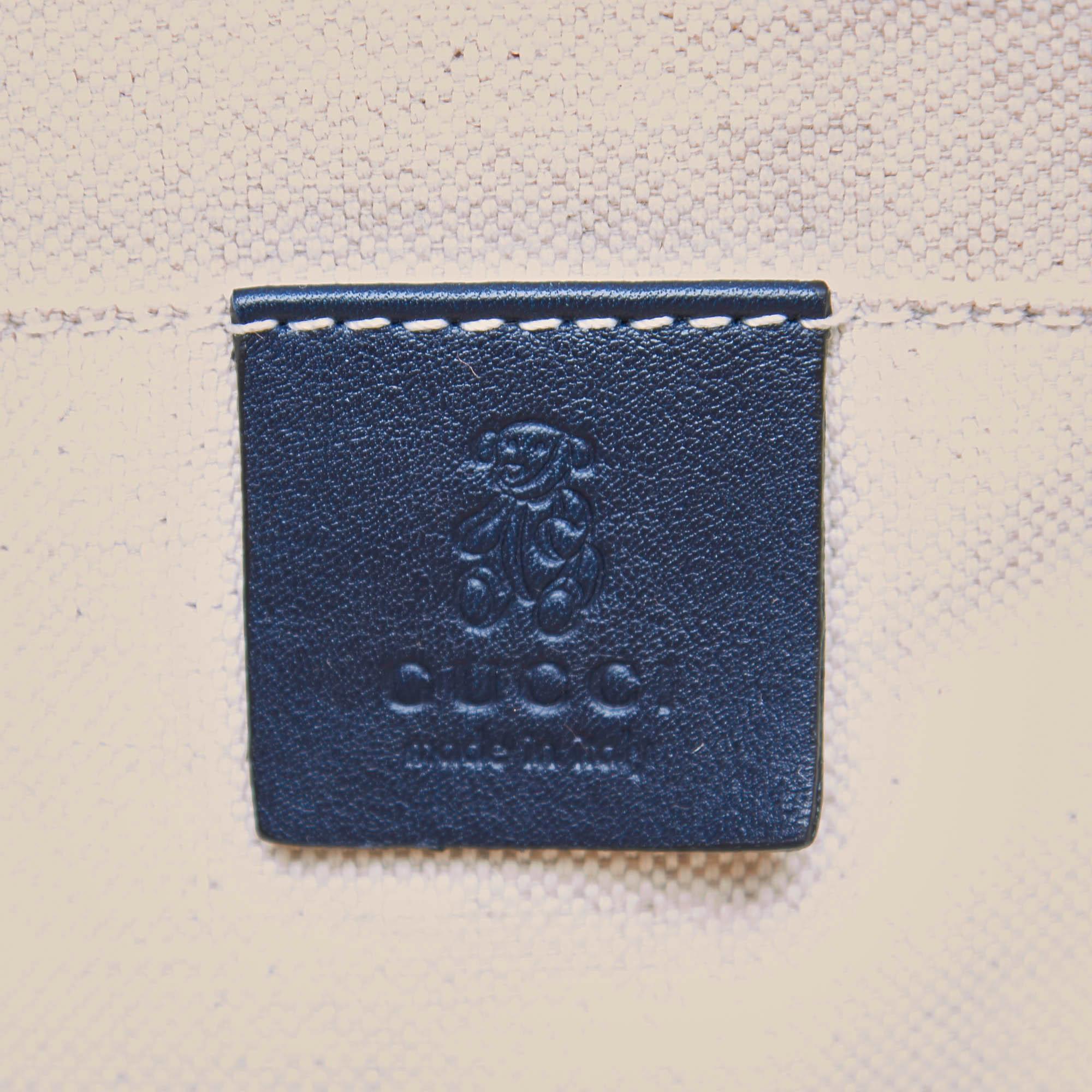 Gucci Blue Navy Nylon Fabric Guccissima Tote Bag Italy w/ Dust Bag 1