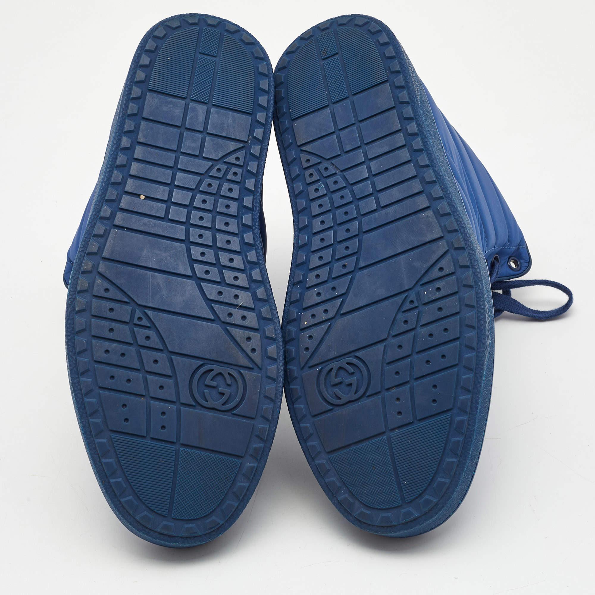 Gucci Blue Nylon Coda High Top Sneakers Size 41.5 For Sale 2