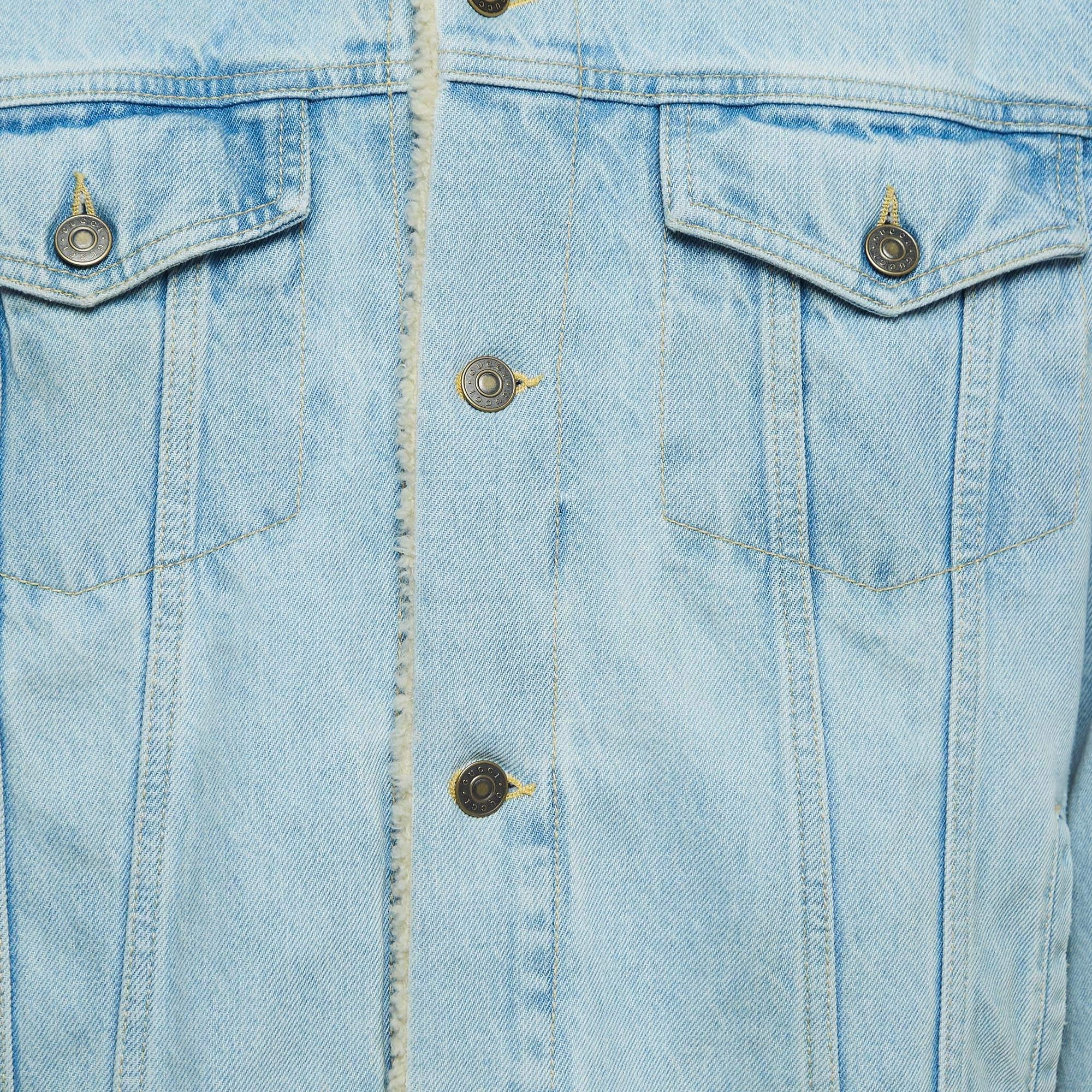 Blaue bestickte Denim-Jacke von Gucci mit Paramount Pictures S 6