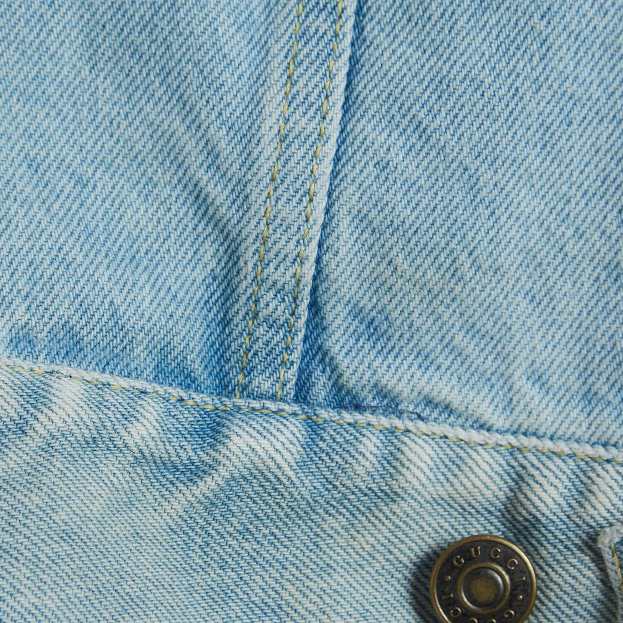 Blaue bestickte Denim-Jacke von Gucci mit Paramount Pictures S 2