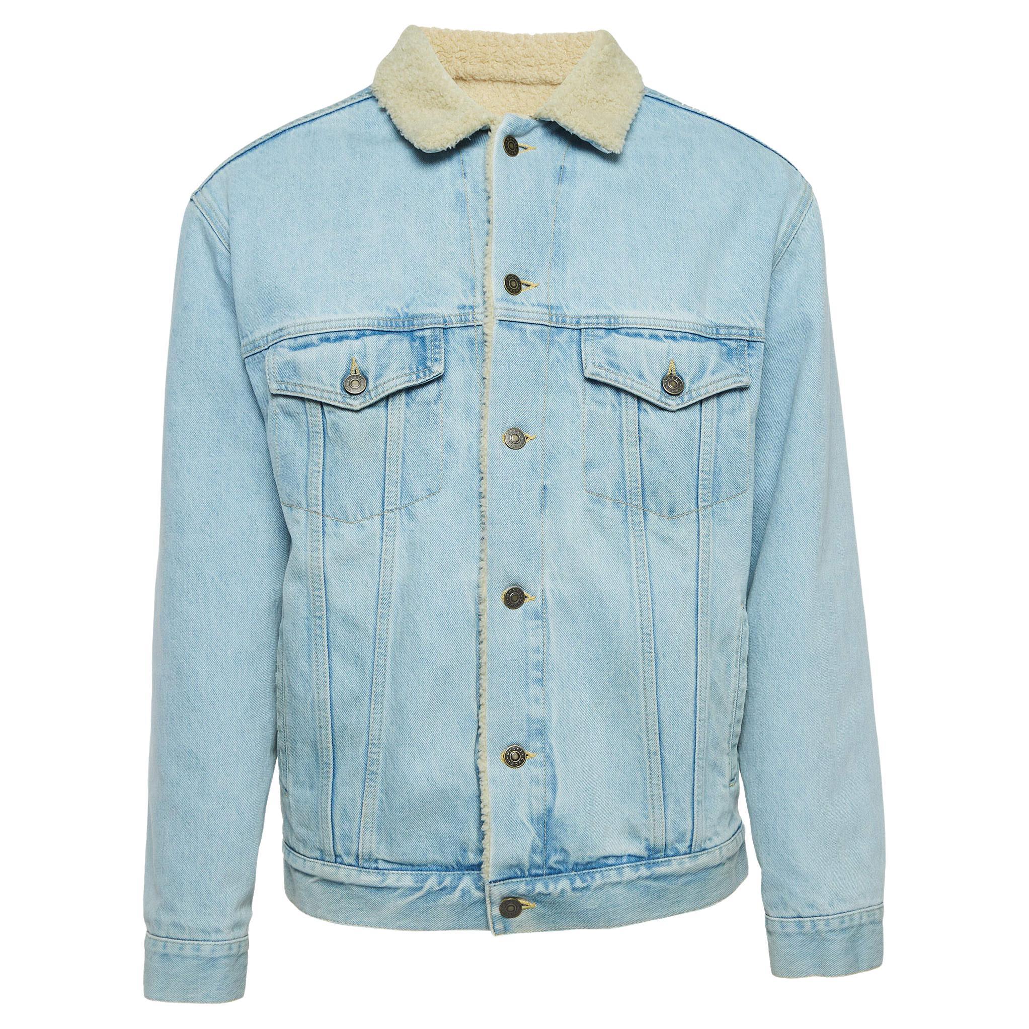 Gucci Blue Paramount Pictures Embroidered Denim Jacket S For Sale