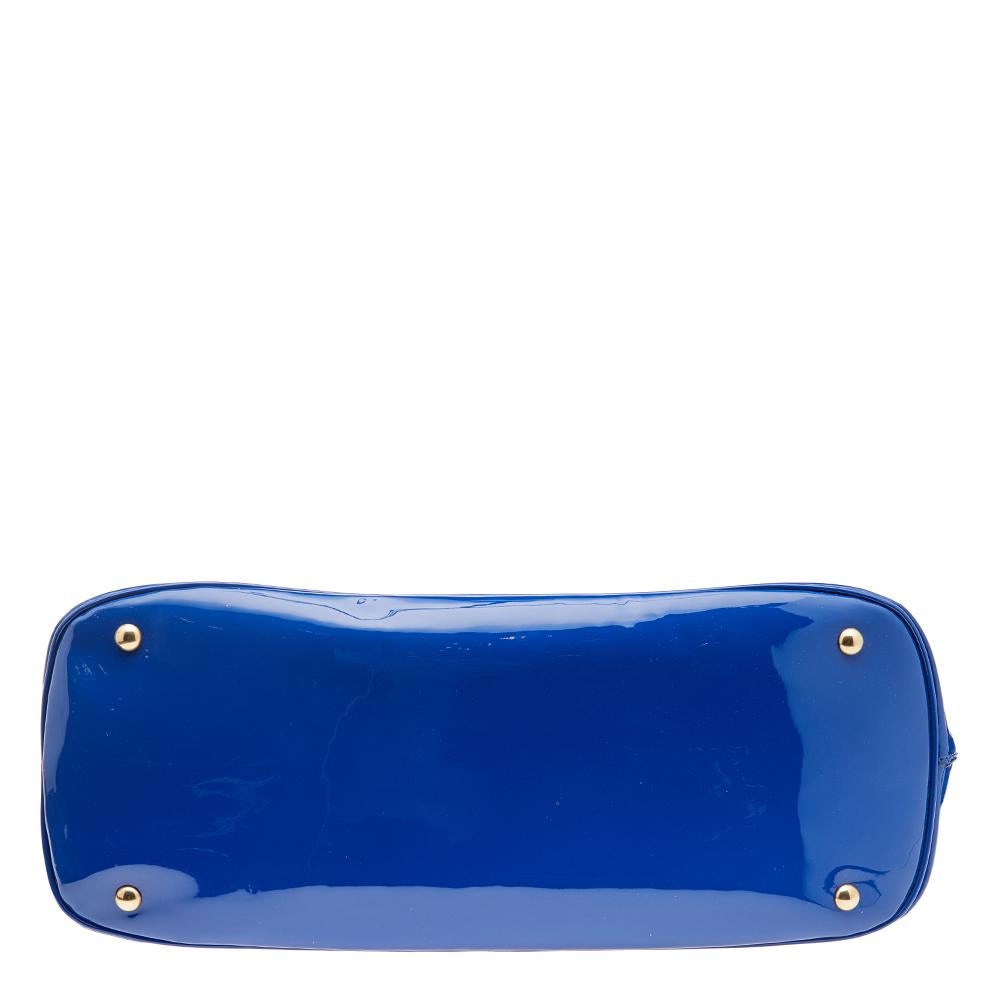 Gucci Blue Patent Leather Large Bright Bit Tote 1