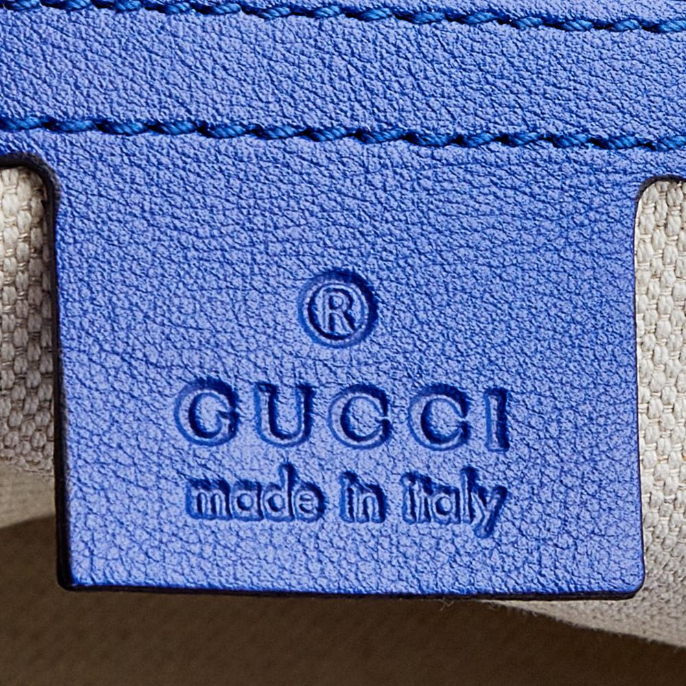 Gucci Blue Patent Leather Large Bright Bit Tote 2