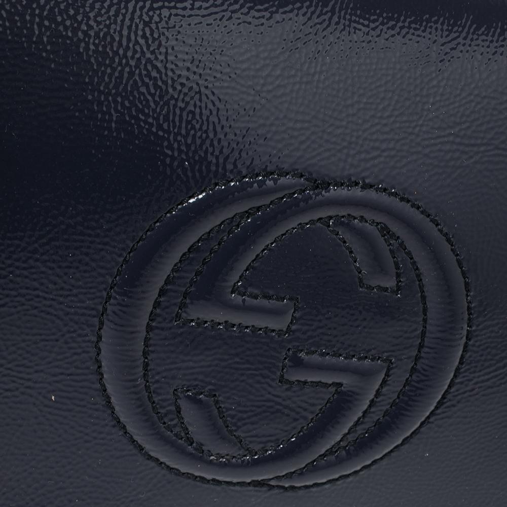 Gucci Blue Patent Leather Soho Clutch 2