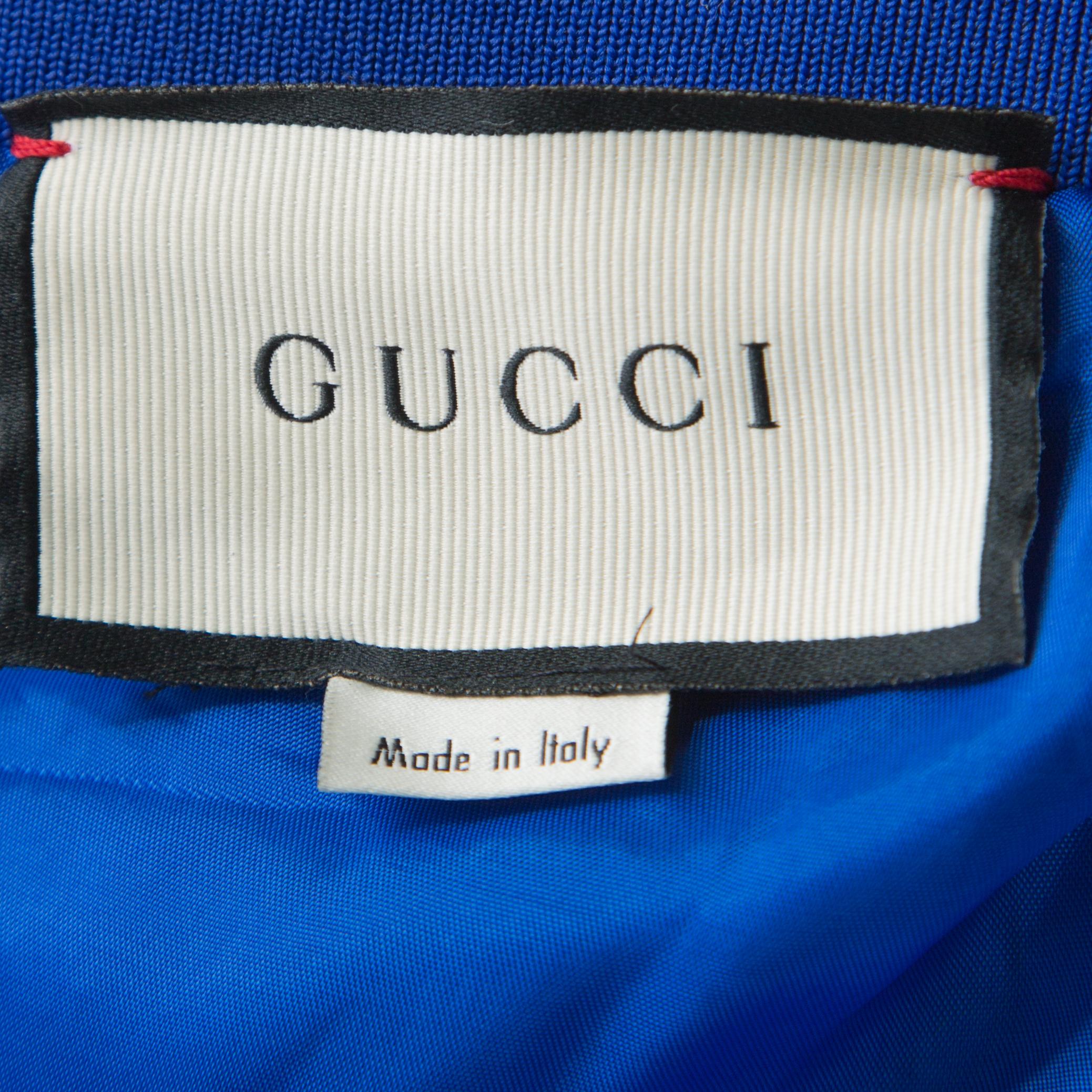Blaue Magnetismo-Jacke aus perforiertem Netz von Gucci S Herren im Angebot