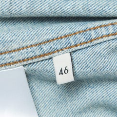 Gucci Blue Printed Cow Fur Trimmed Denim Jacket L