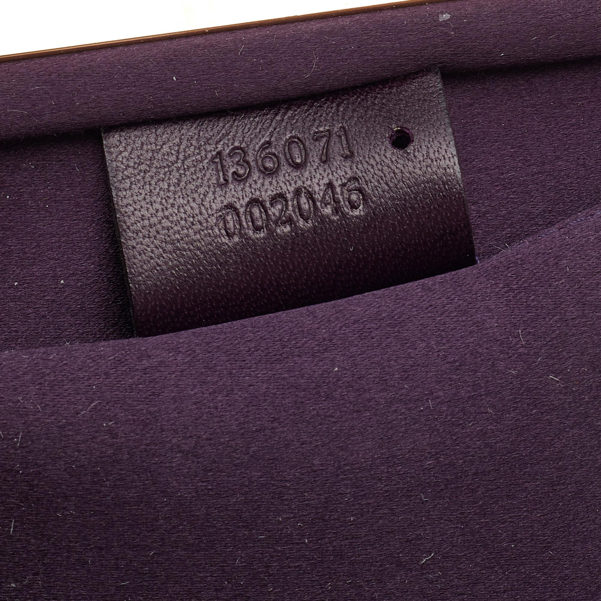 Gucci Blue/Purple Crystal and Satin Fringe Dragon Embellished Evening Bag 3