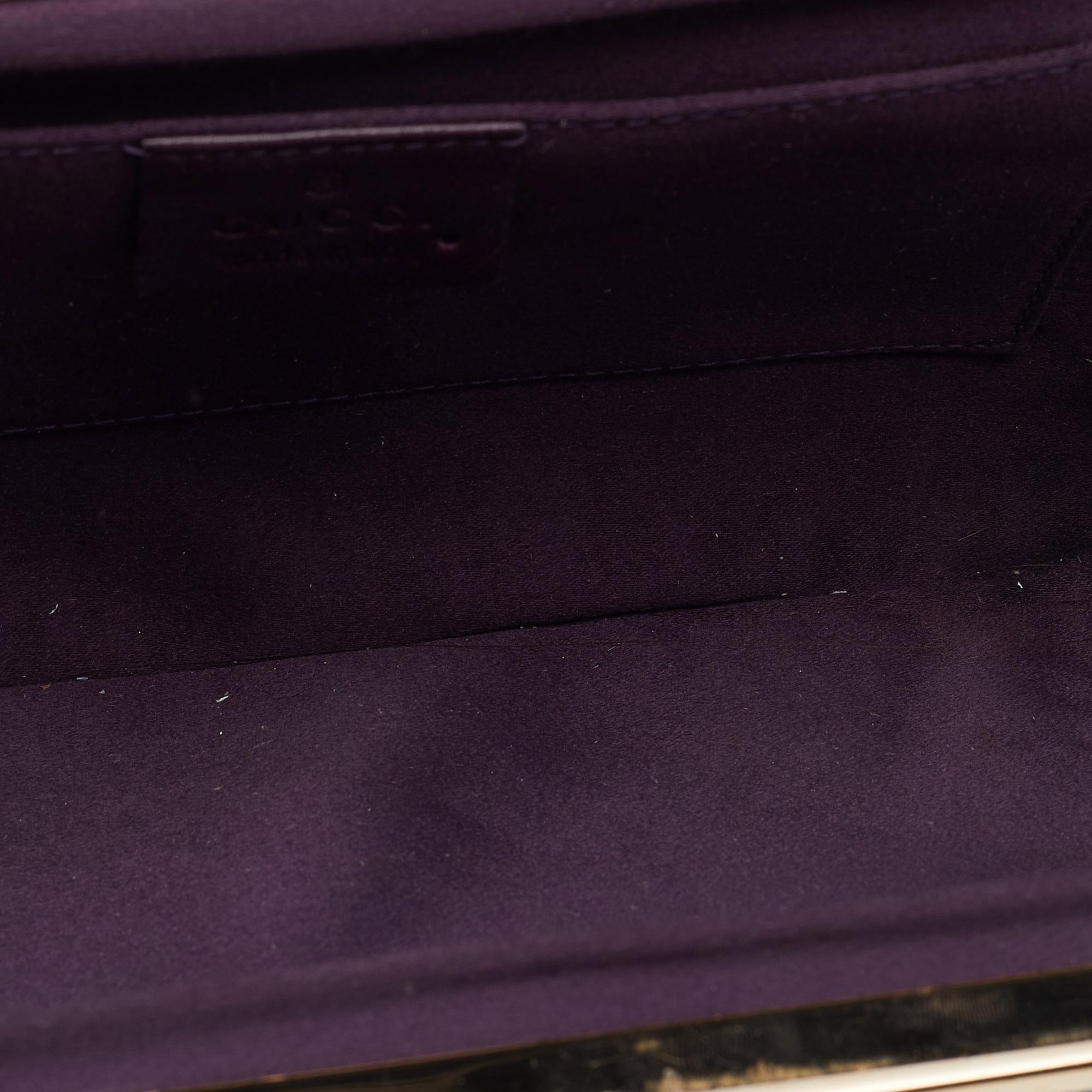 Gucci Blue/Purple Crystal and Satin Fringe Dragon Embellished Evening Bag 4