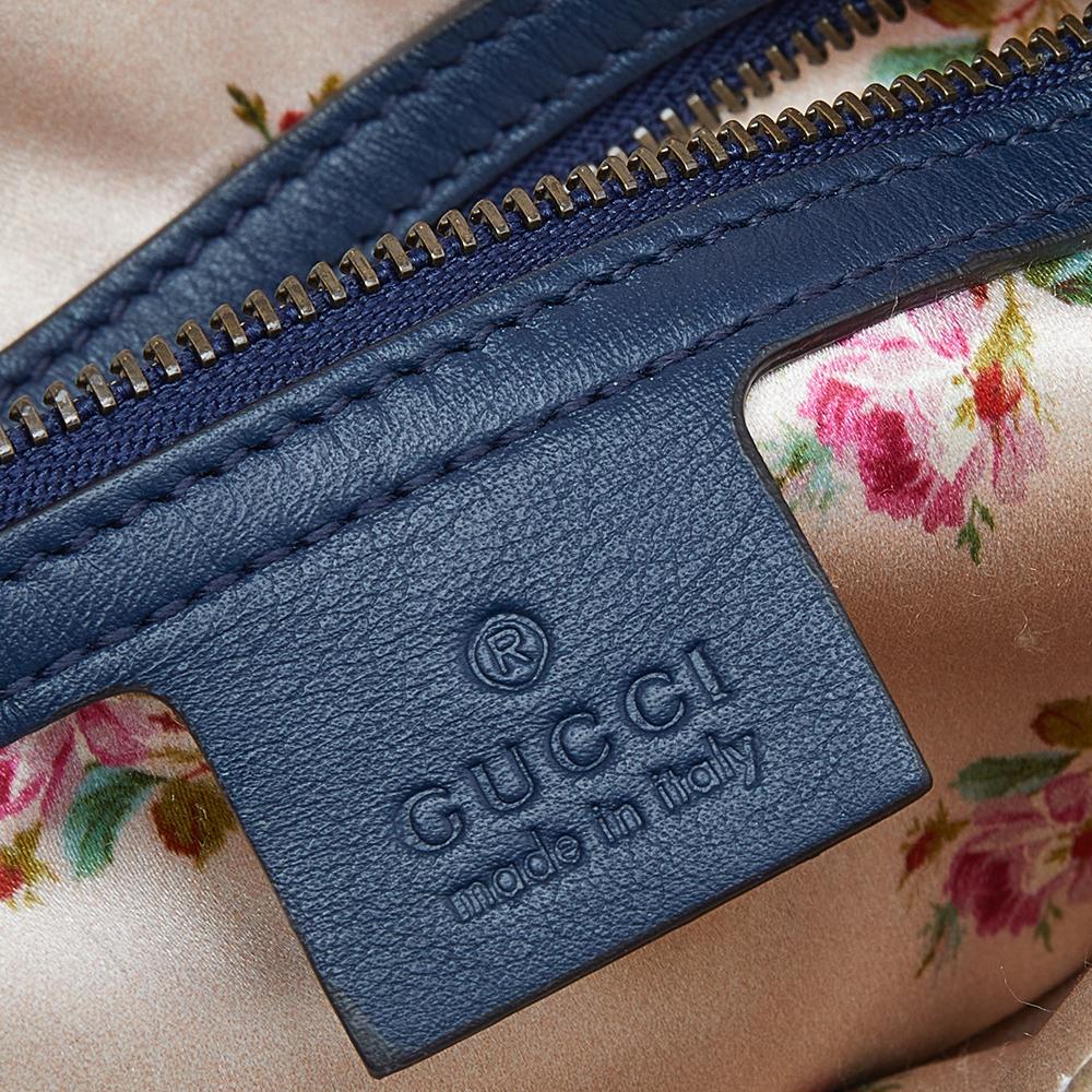 Bolso de hombro Gucci Marmont Azul Vaquero Acolchado Perla GG 4
