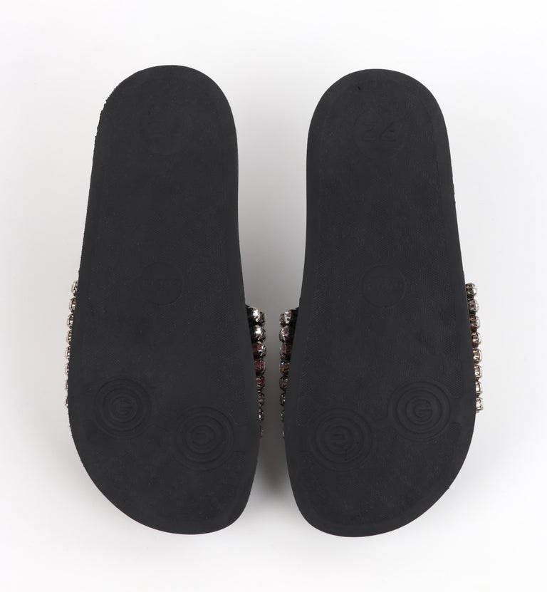 gucci crystal embellished slides