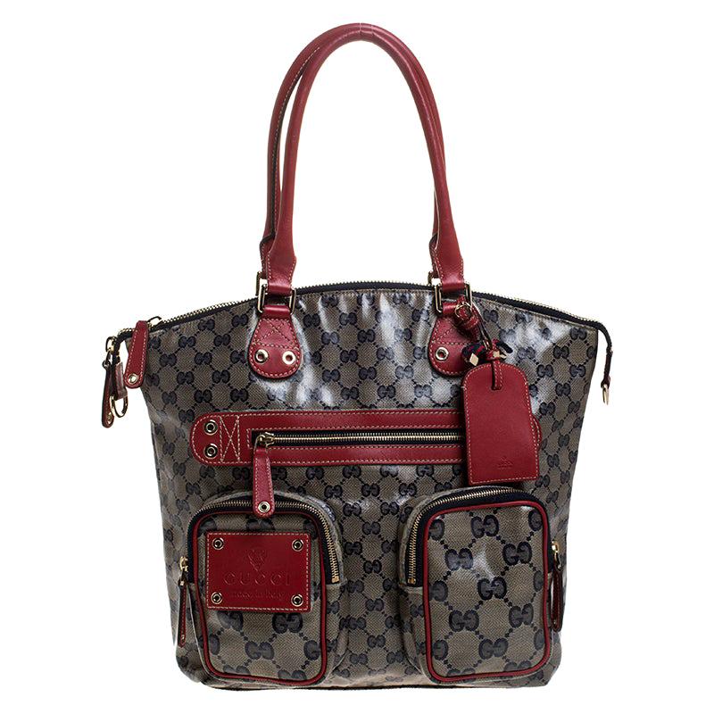 Gucci Blue/Red GG Crystal Coated Canvas Medium Voyager Tote