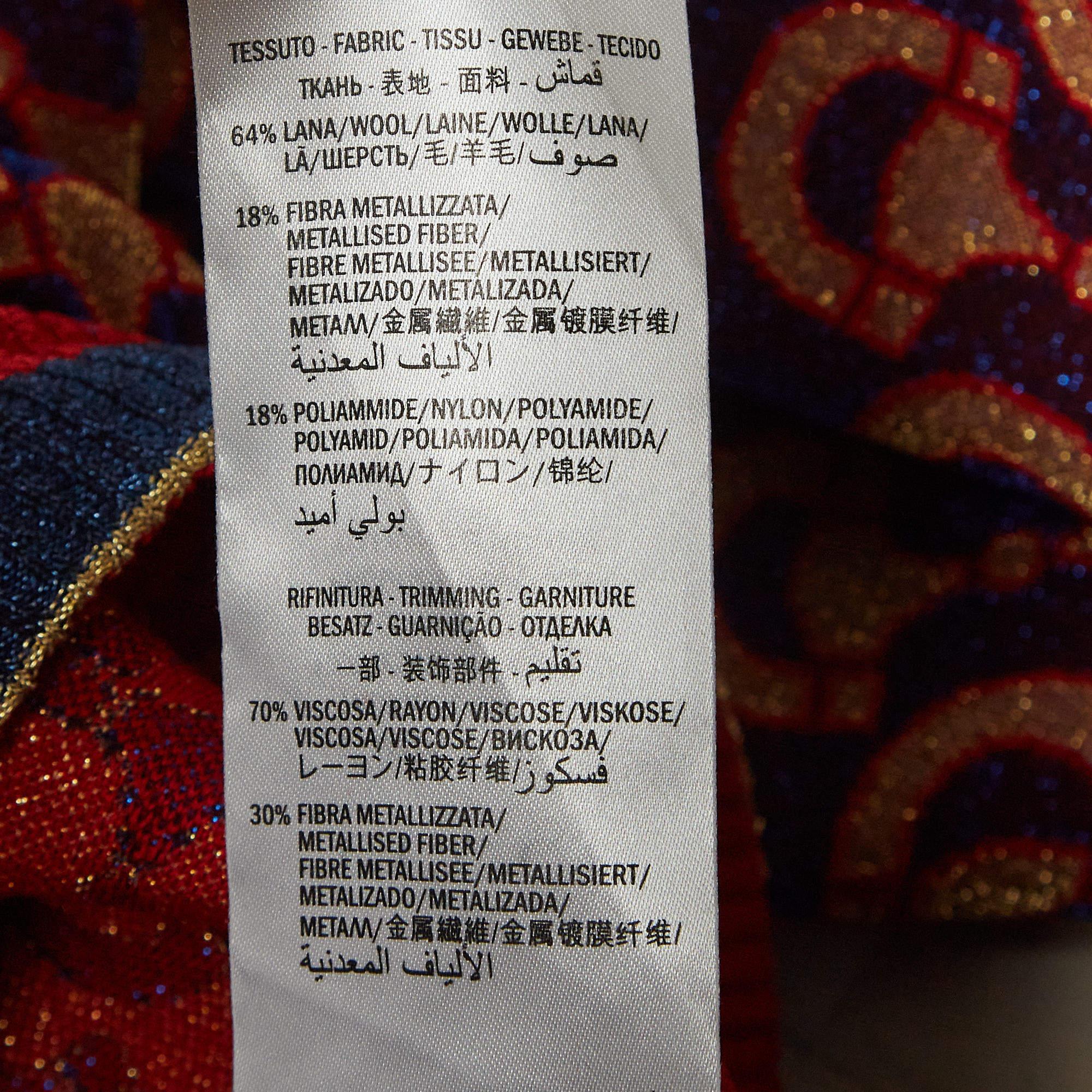 Pantalon court Gucci bleu/rouge à motif mors de cheval, taille M en vente 2