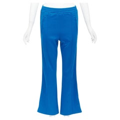 Gucci pantaloni della tuta svasati blu e rossi con bordi a fettuccia S