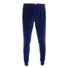 Gucci Blue Side Stripe Velour Jogging Pants M