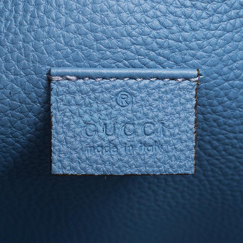 Gucci Blue Soft Leather Jackie Flap Shoulder Bag 6