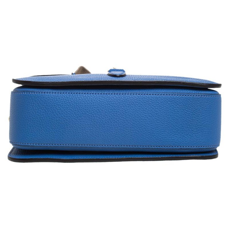 Gucci Blue Soft Leather Jackie Flap Shoulder Bag For Sale at 1stDibs