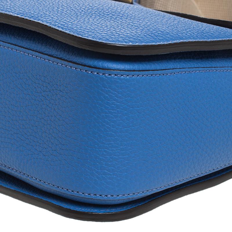 Gucci Blue Soft Leather Jackie Flap Shoulder Bag 2