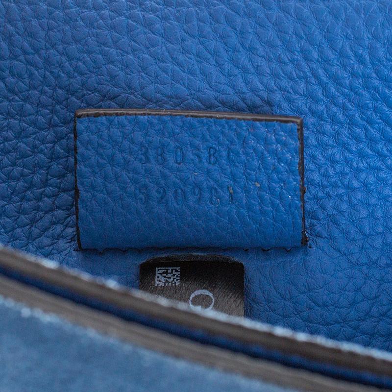 Gucci Blue Soft Leather Jackie Flap Shoulder Bag 5