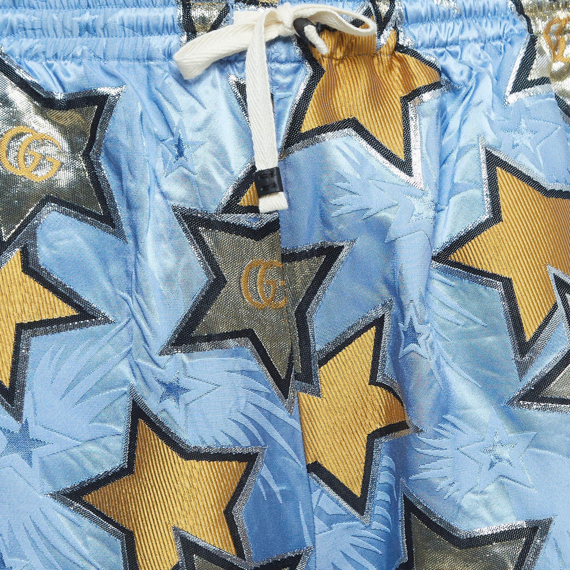Gucci Blue Star GG Jacquard Bermuda Shorts S For Sale 1
