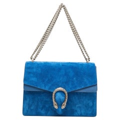 Gucci Blue Suede And Leather Medium Dionysus Shoulder Bag