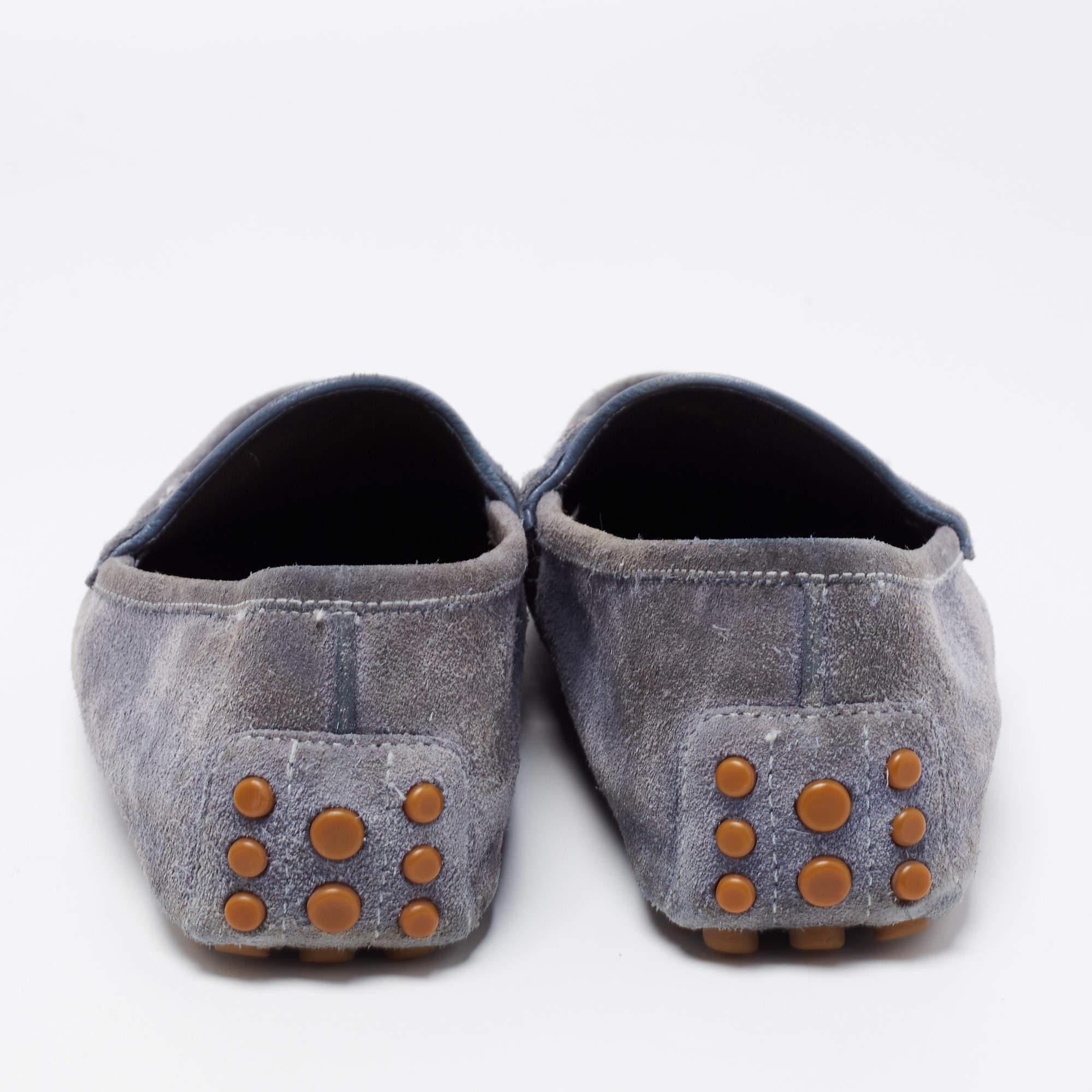 Men's Gucci Blue Suede Horsebit Driver Loafers Size 42