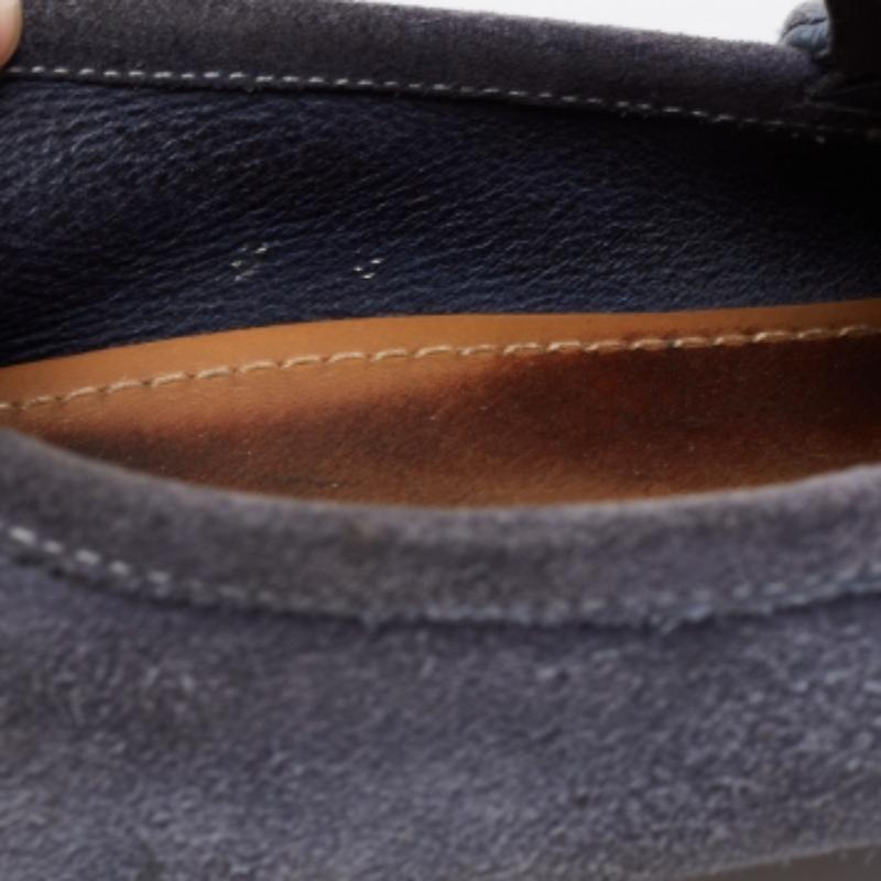 Gucci Blue Suede Horsebit Driver Loafers Size 42 For Sale 1