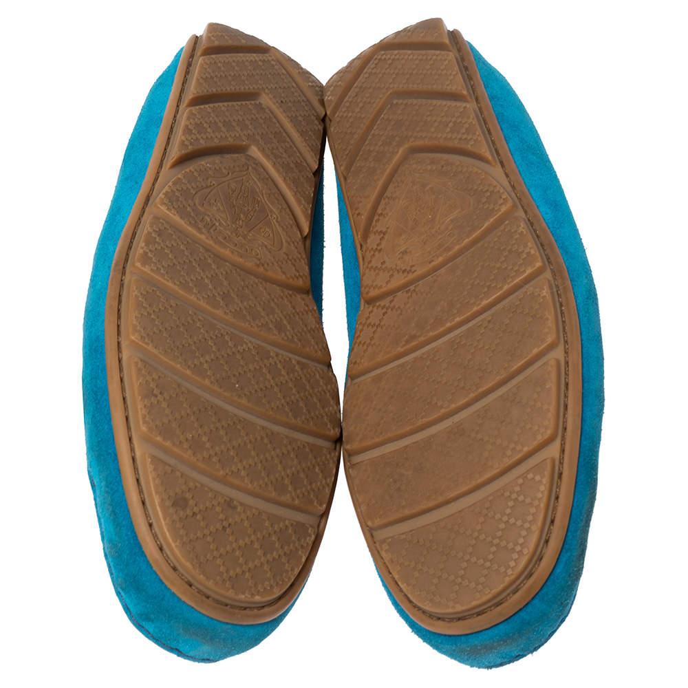 Gucci Blue Suede Horsebit Loafers Size 42.5 2