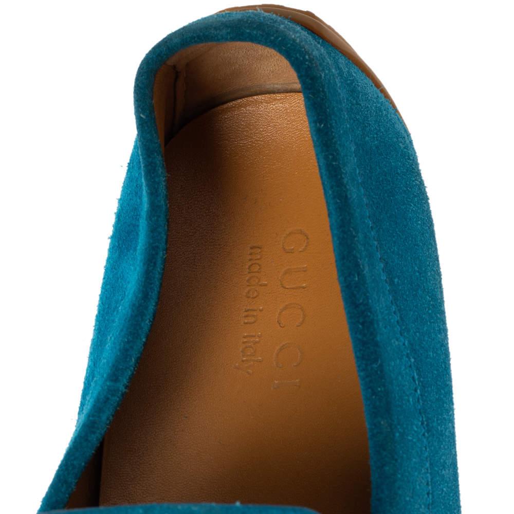 Gucci Blue Suede Horsebit Loafers Size 42.5 3